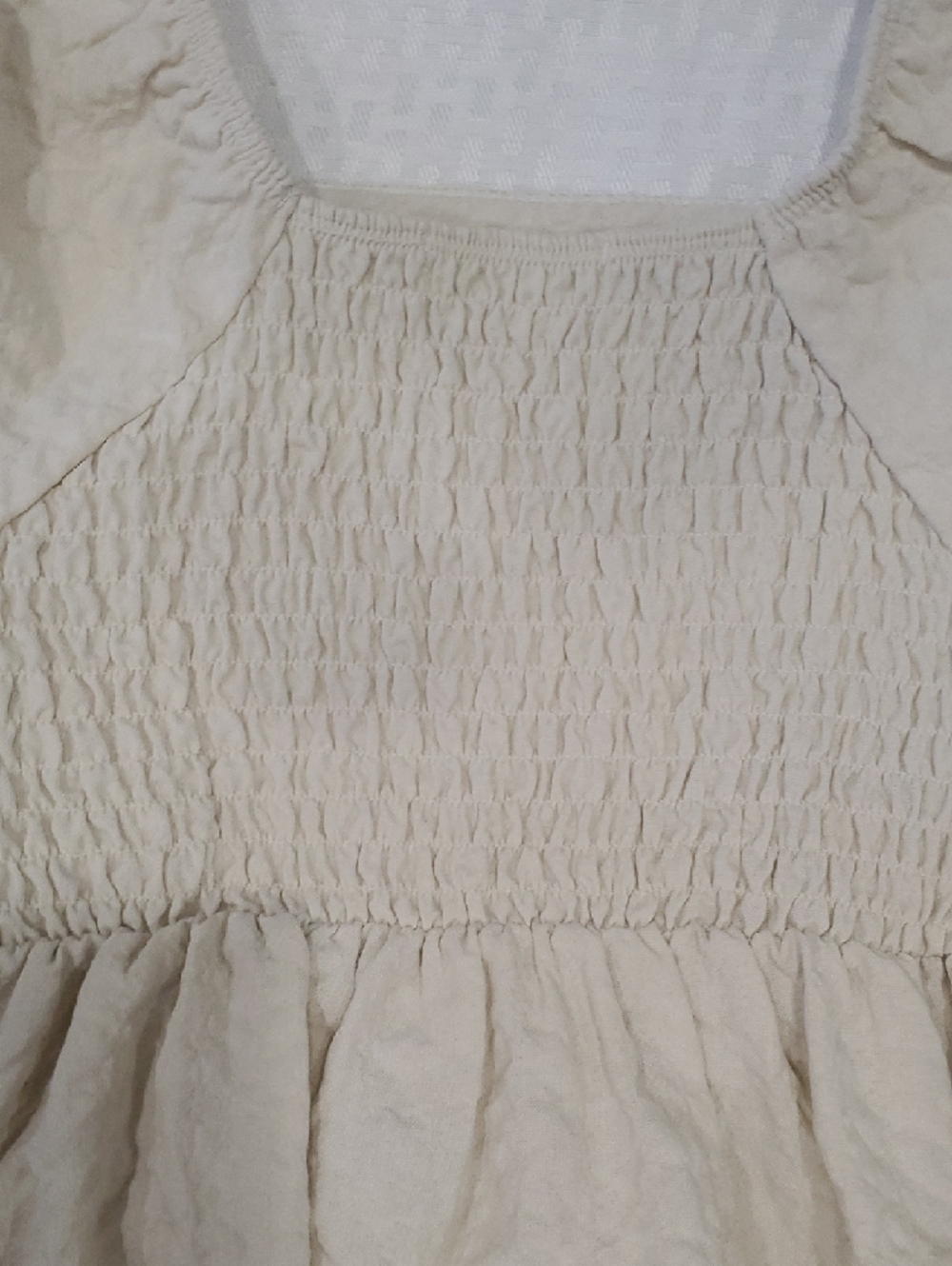 LC Lauren Conrad Cream Dress with Multicolor Crochet Yoke - Picture 8 of 9